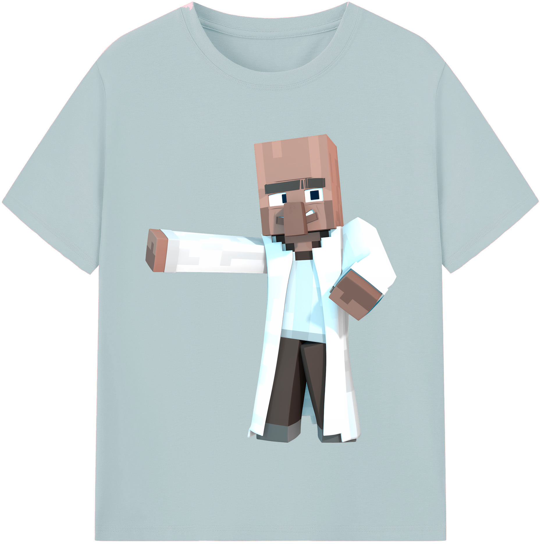 （画像用） マインクラフト ブロックの世界 Minecraft MC Block world 綿100％半袖Tシャツ（フロントプリント）